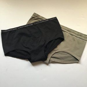 Lucky Brand panties hipster bundle (1 black/1 tan)